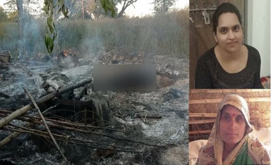 अधिकारियों के सामने जिंदा जली मां-बेटी, लेखपाल पर कुल्हाड़ी से हमला