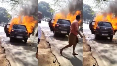 केरल के कन्नूर जिले में चलती कार में लगी आग,गर्भवती महिला समेत पति की मौत
