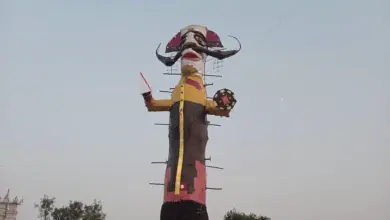 विजयदशमी पर्व पर पहली बार 101 फुट ऊंचे रावण